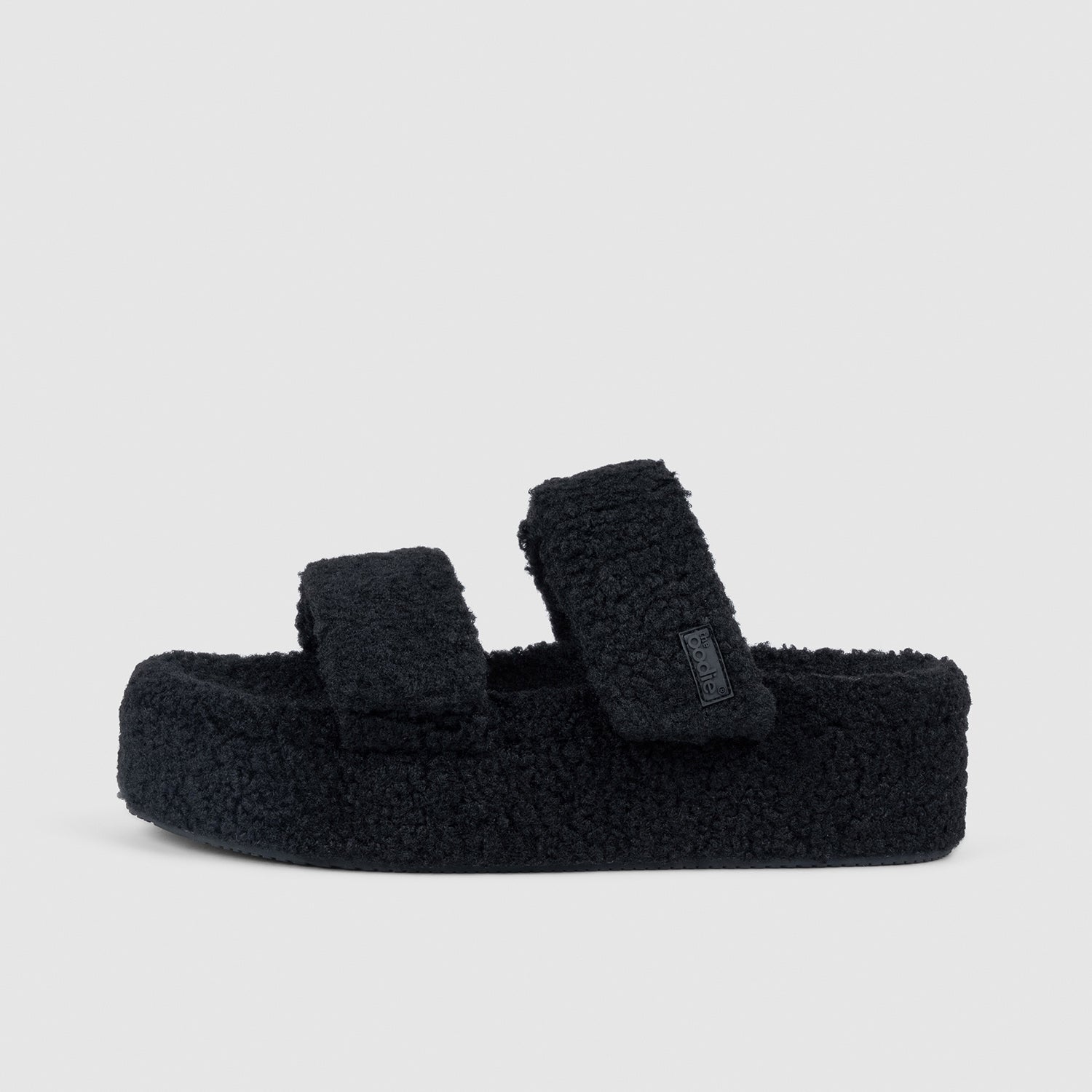 Black Two Strap Sherpa Platform – The Oodie USA