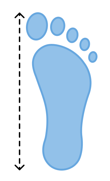 Blue footprint with five toes