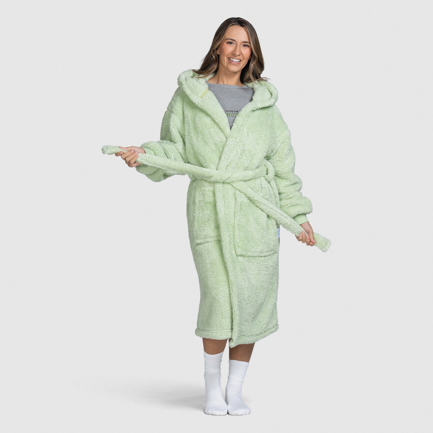 Fluffy Plush Robe Oversized Green - The Oodie Fluffy Plush Robe Oversized Green - The Oodie