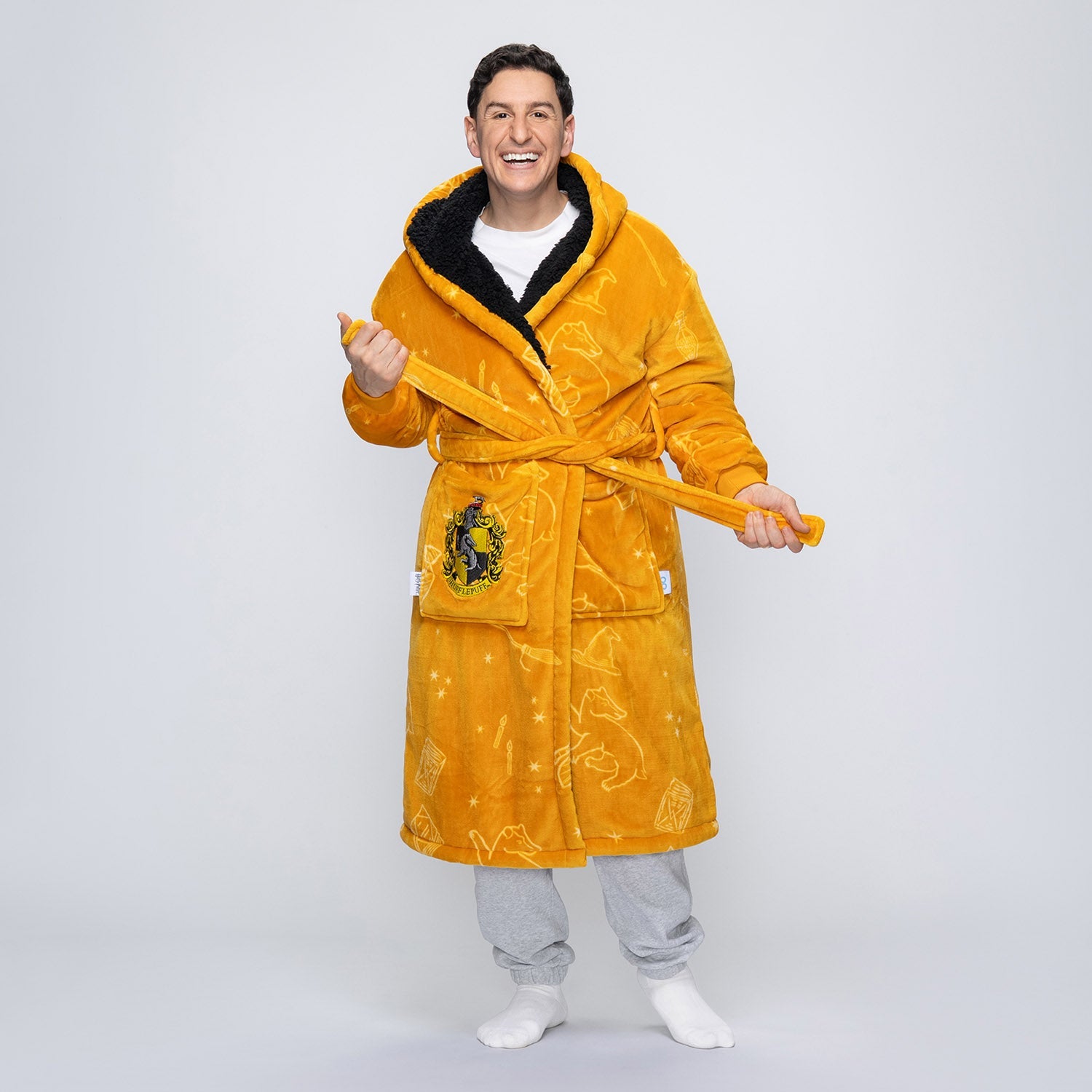 Hooded Robe Yellow Fluffy Dressing Gown Sherpa Fleece Robe Harry Potter Hufflepuff The Oodie Hooded Robe Yellow Fluffy Dressing Gown Sherpa Fleece Robe Harry Potter Hufflepuff The Oodie