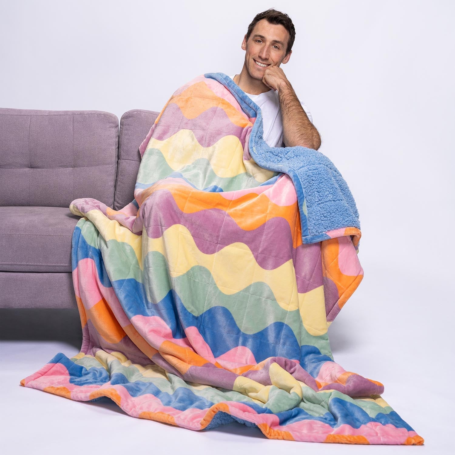 Pastel Wave Sherpa Blanket – The Oodie USA
