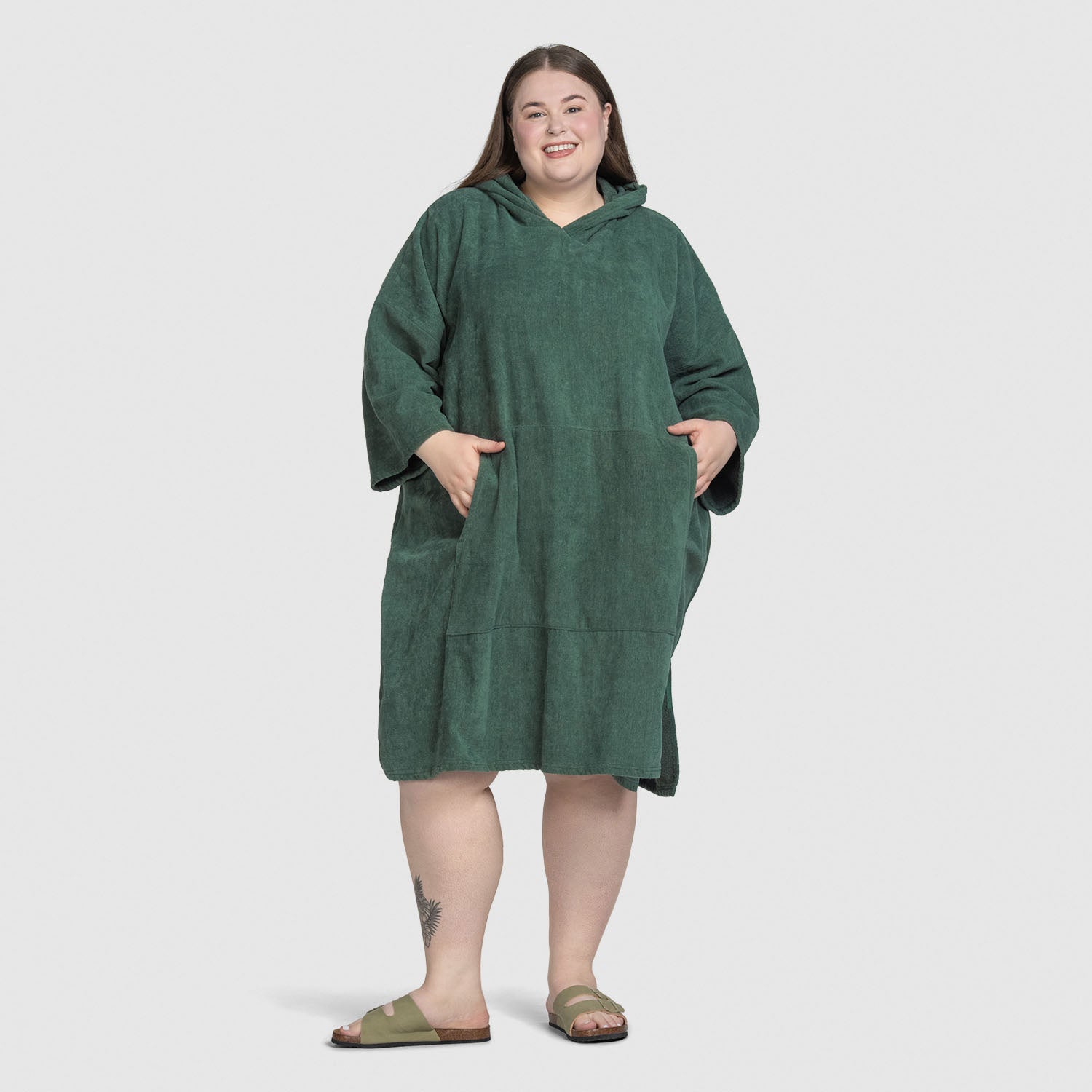 Long Sage Green Poncho Towel – The Oodie USA