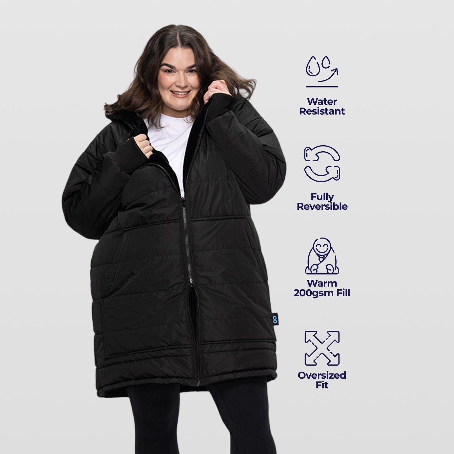 Black/Bright Pink Long Puffer Jacket – The Oodie USA