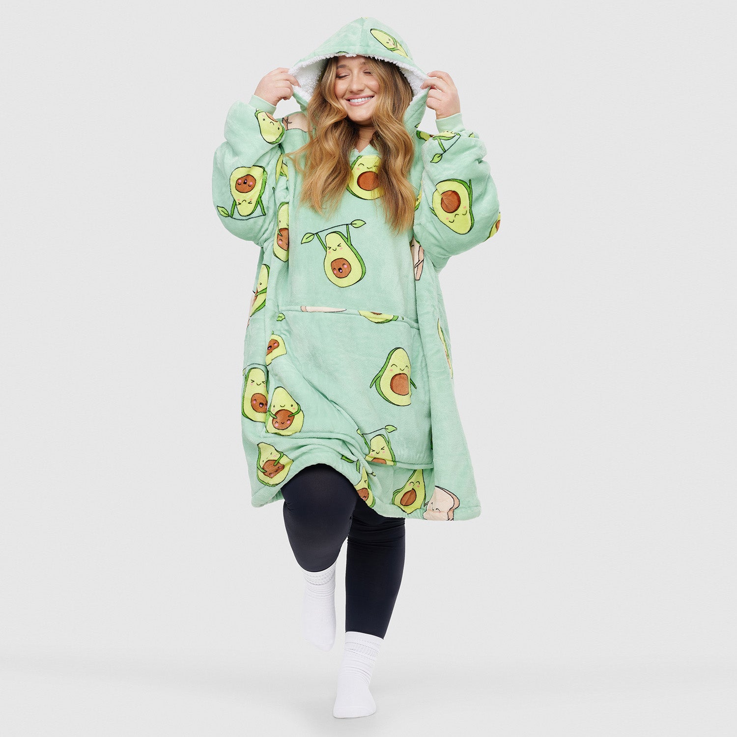 Blanket Hoodie Wearable For Women Girls, Oversized Avocado Hoodie
