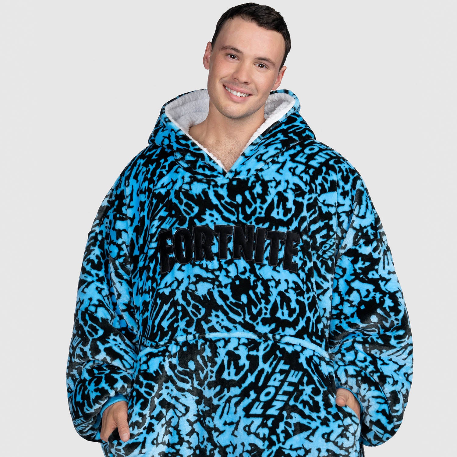 Fortnite oodie Original Licensed Hooded Blankets Wearable Blanket Made from Flannel Fleece and Sherpa Fleece The oodie