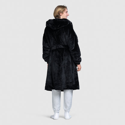 All Black Sherpa Robe Sherpa-Lined Size S/M | The Oodie All Black Sherpa Robe Sherpa-Lined Size S/M | The Oodie