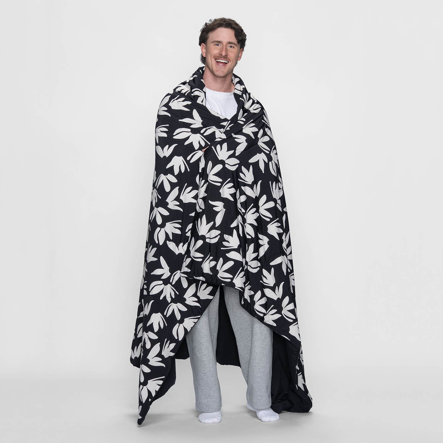 Black Floral Cooling Blanket