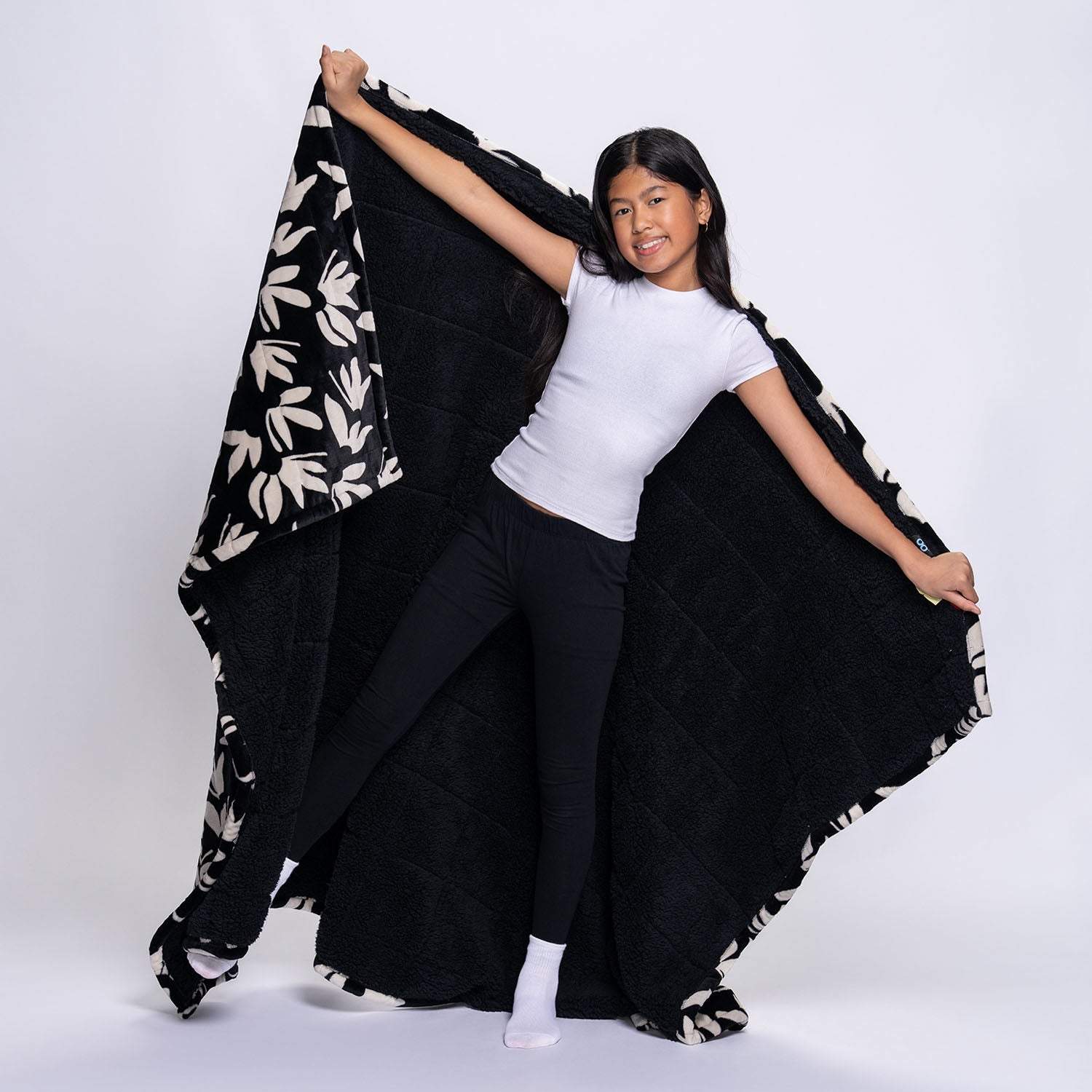 Black Floral Sherpa Blanket – The Oodie USA