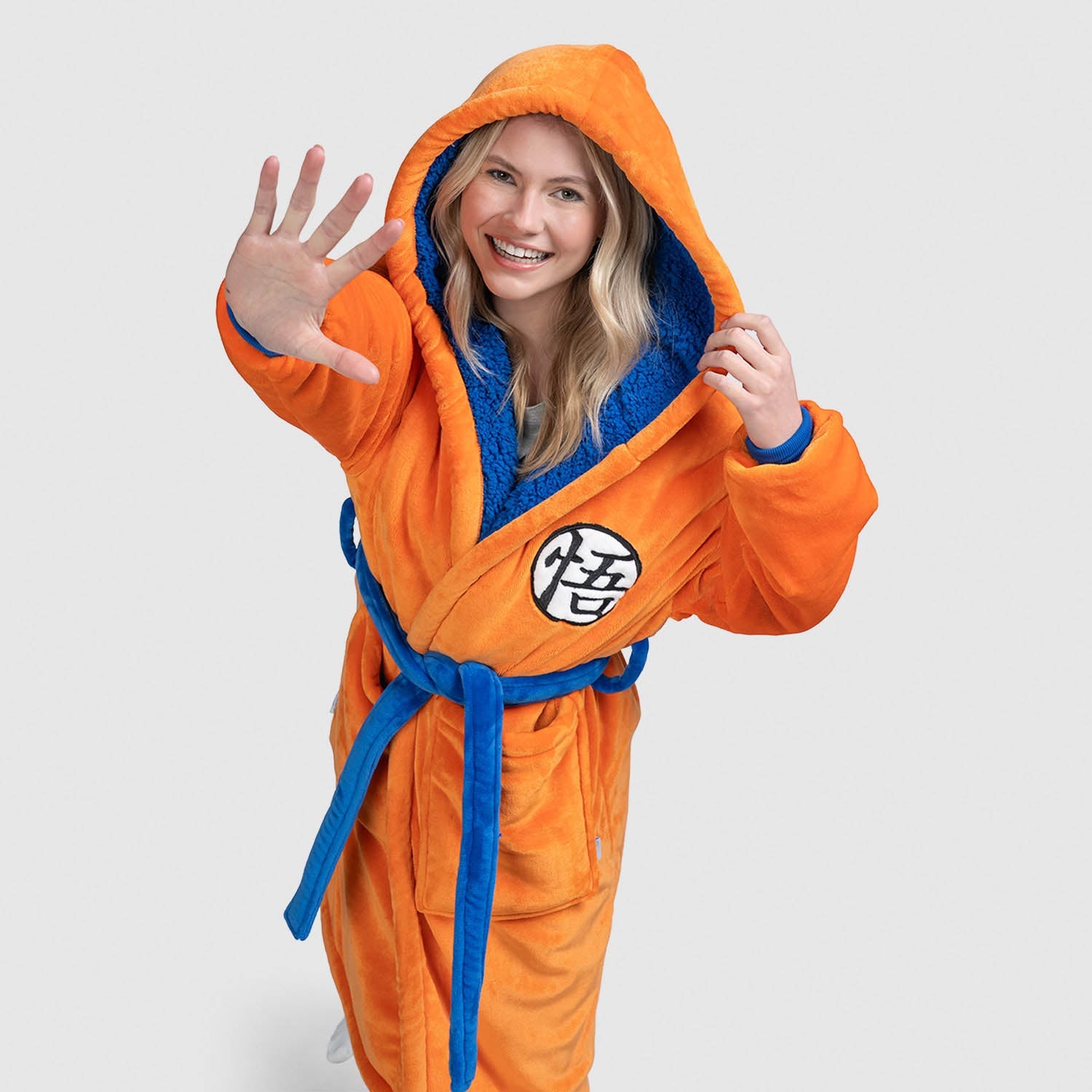 orange fluffy dressing gown OHS Ribbed Fleece Dressing Gown