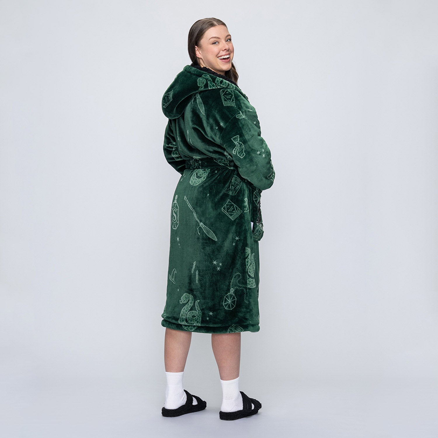 ladies harry potter dressing gown Harry Potter Womens Fleece Robe with Hood, Pockets, Tie Waist
