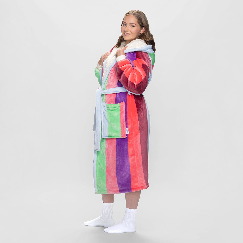 Multi Stripe Sherpa Robe – The Oodie USA