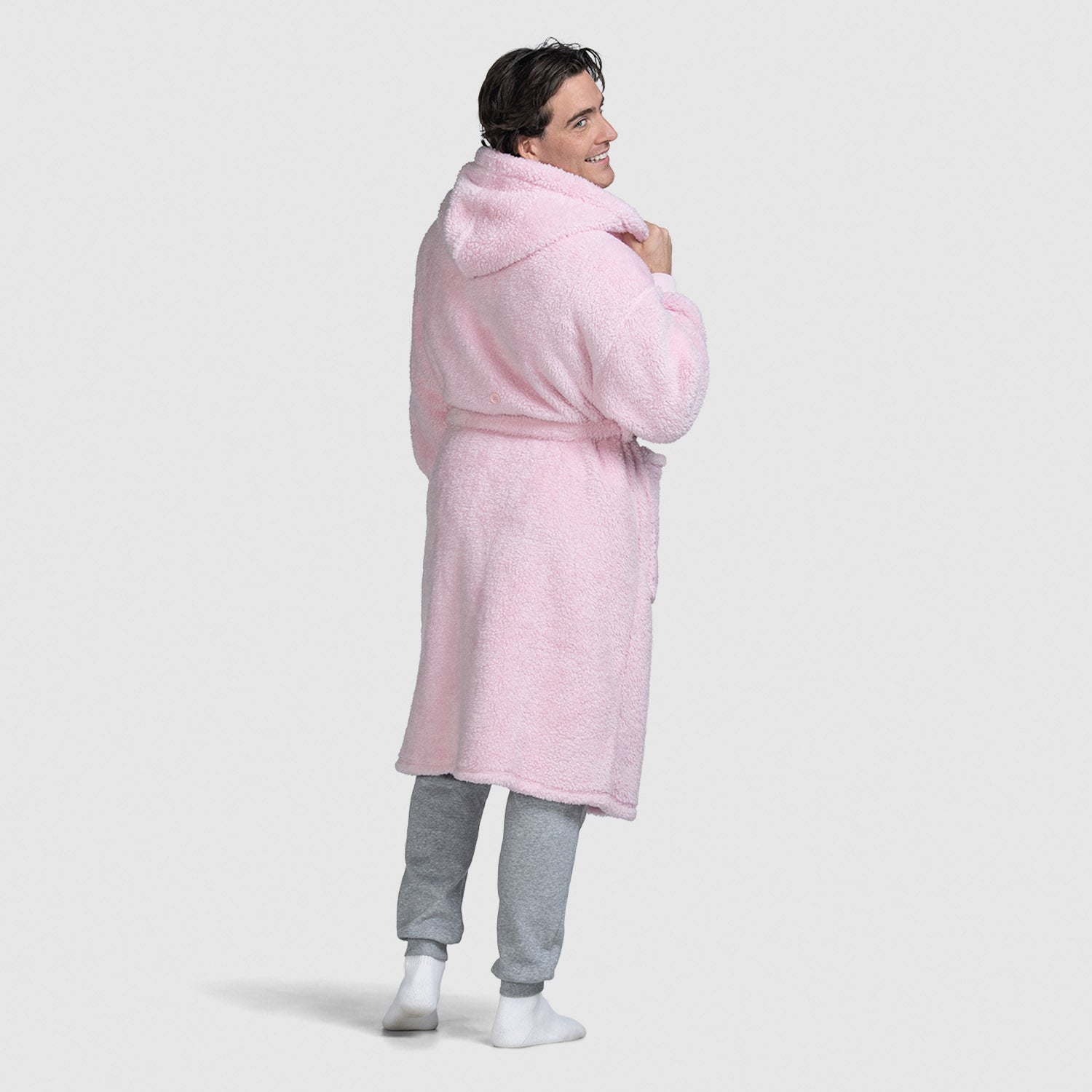 pink dressing robe Yours Curve Pink Fluffy Bows Shawl Collar Robe US 26-28 Womens