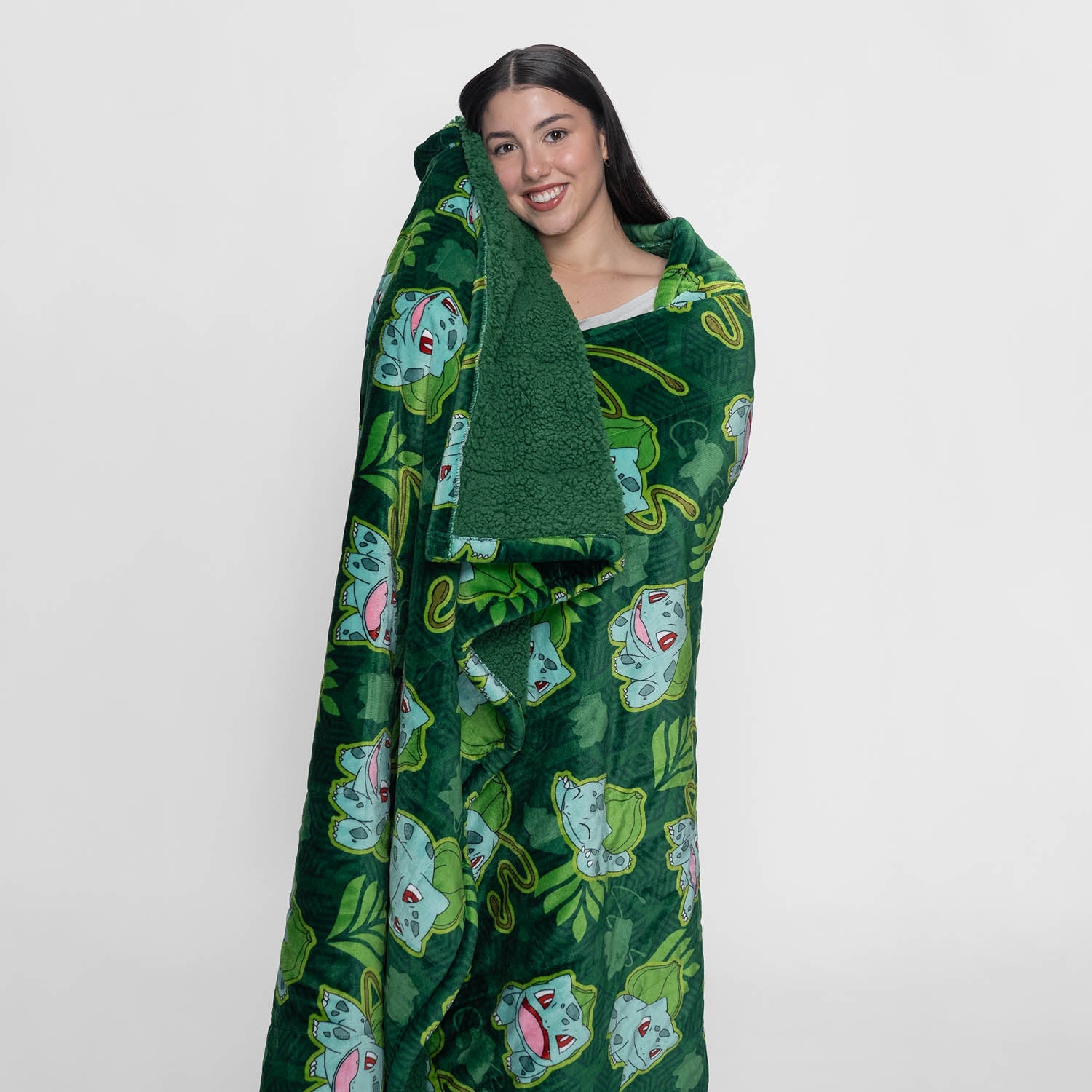 pokemon card blanket Sherpa Fleece Throw Blanket Pokémon Bulbasaur