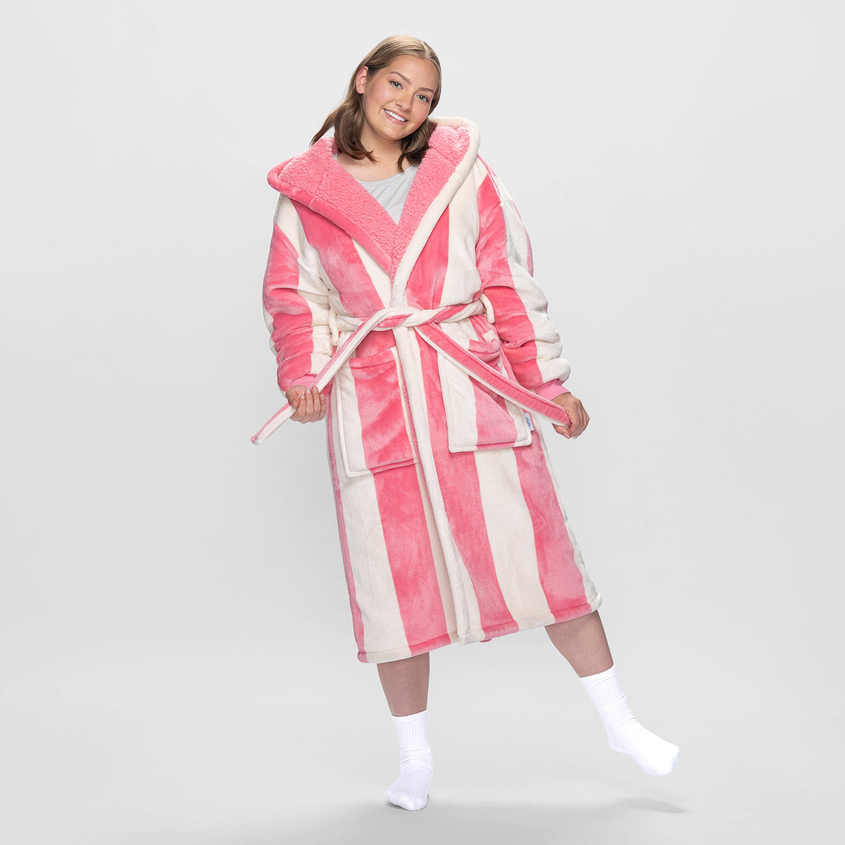 Rose Stripe Sherpa Robe – The Oodie USA