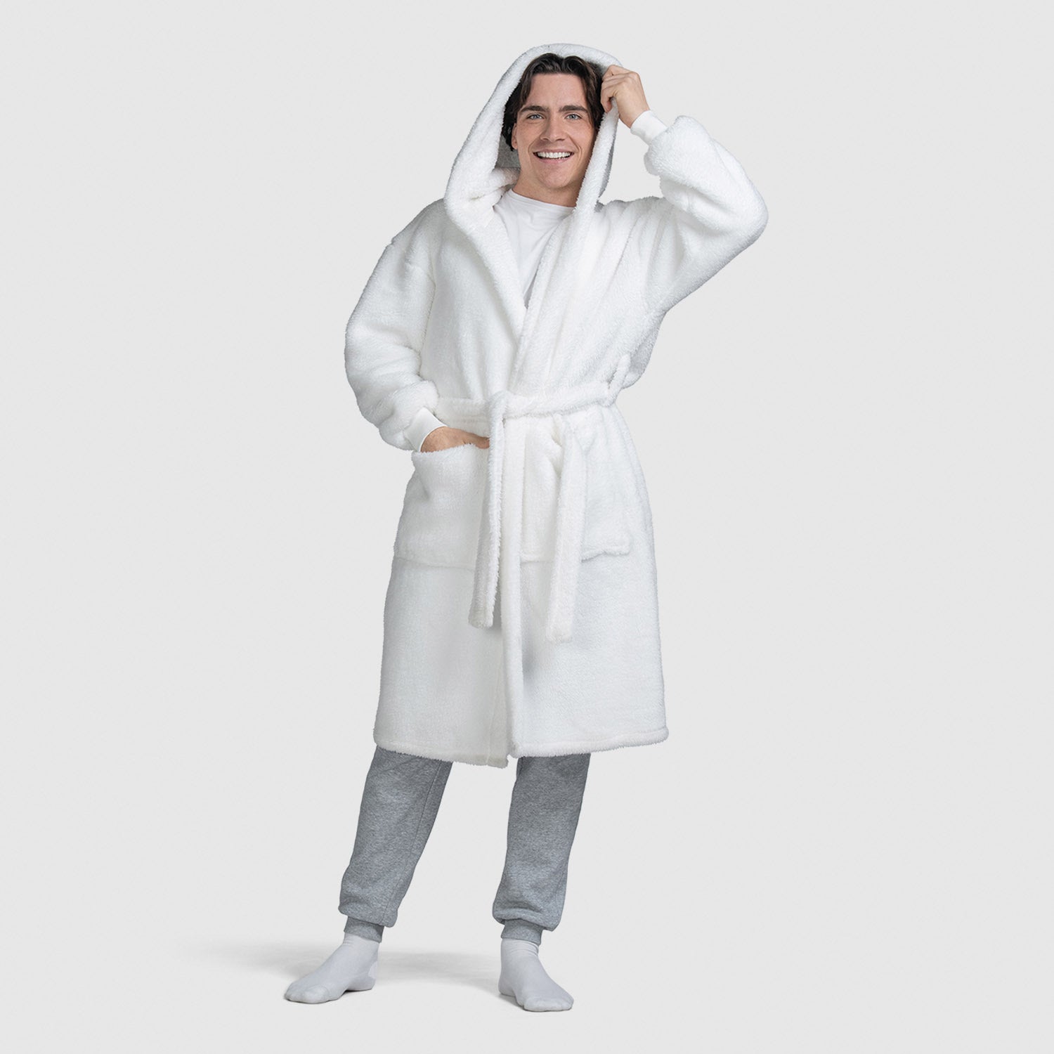 ladies white hooded dressing gown White Hooded Bath Robe