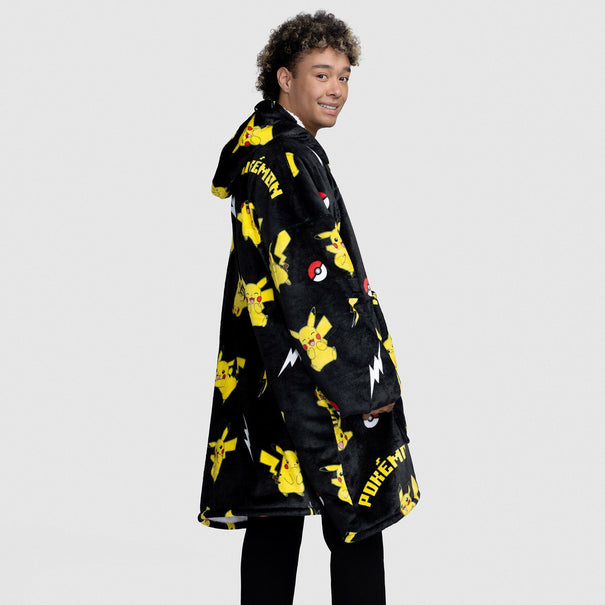 Pokemon Pikachu Snuggle Wrap Cape Soft Hooded Wearable Blanket