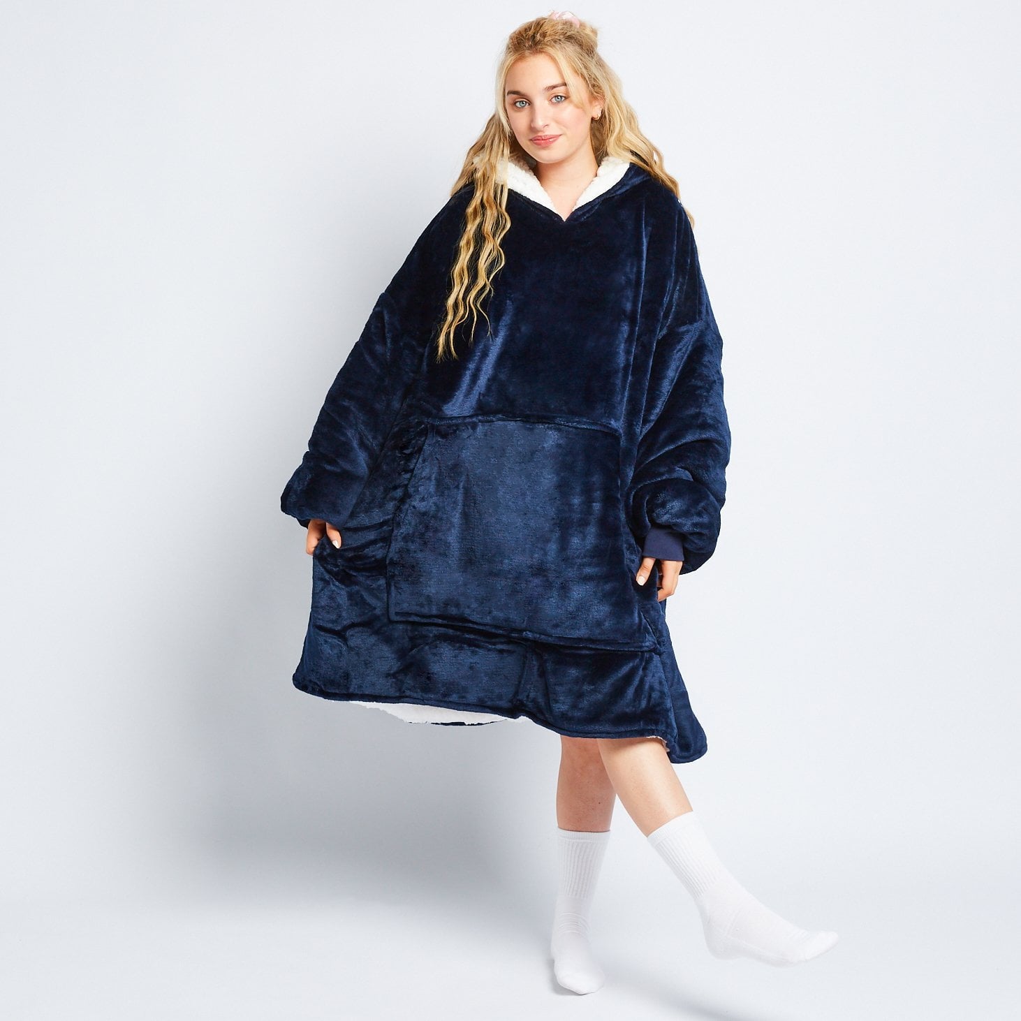 Blue hooded online blanket